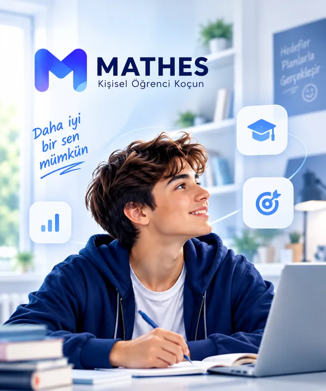 Bilgisayarında Mathes ile ders çalışan öğrenci